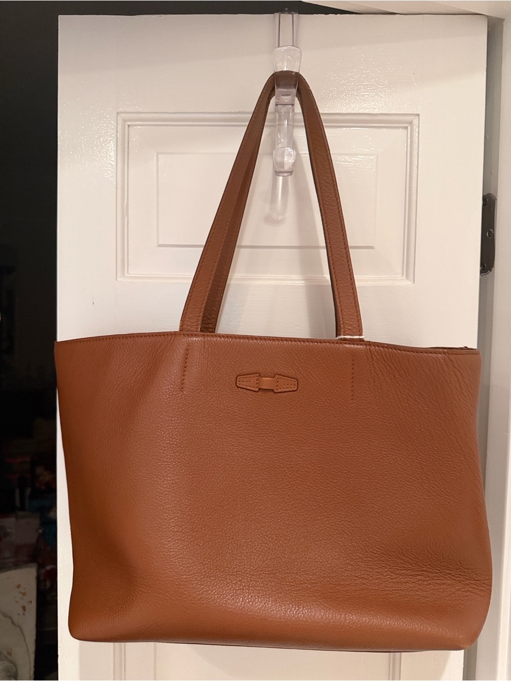 Everyday Cognac Leather Shoulder Tote